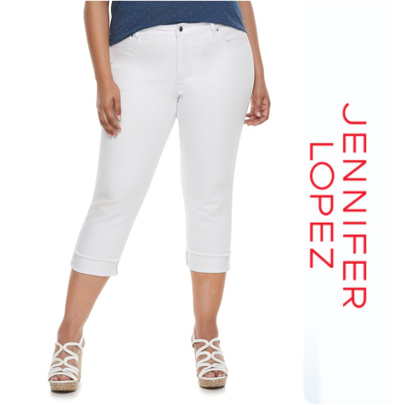 Jennifer Lopez Denim - Plus Size Jennifer Lopez White Rockin Capri Pants